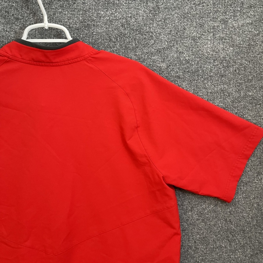 Utah Tech Baseball Pull Over Nike Shirt Mens Sz L Red Short Sleeve - Picture 8 of 14
